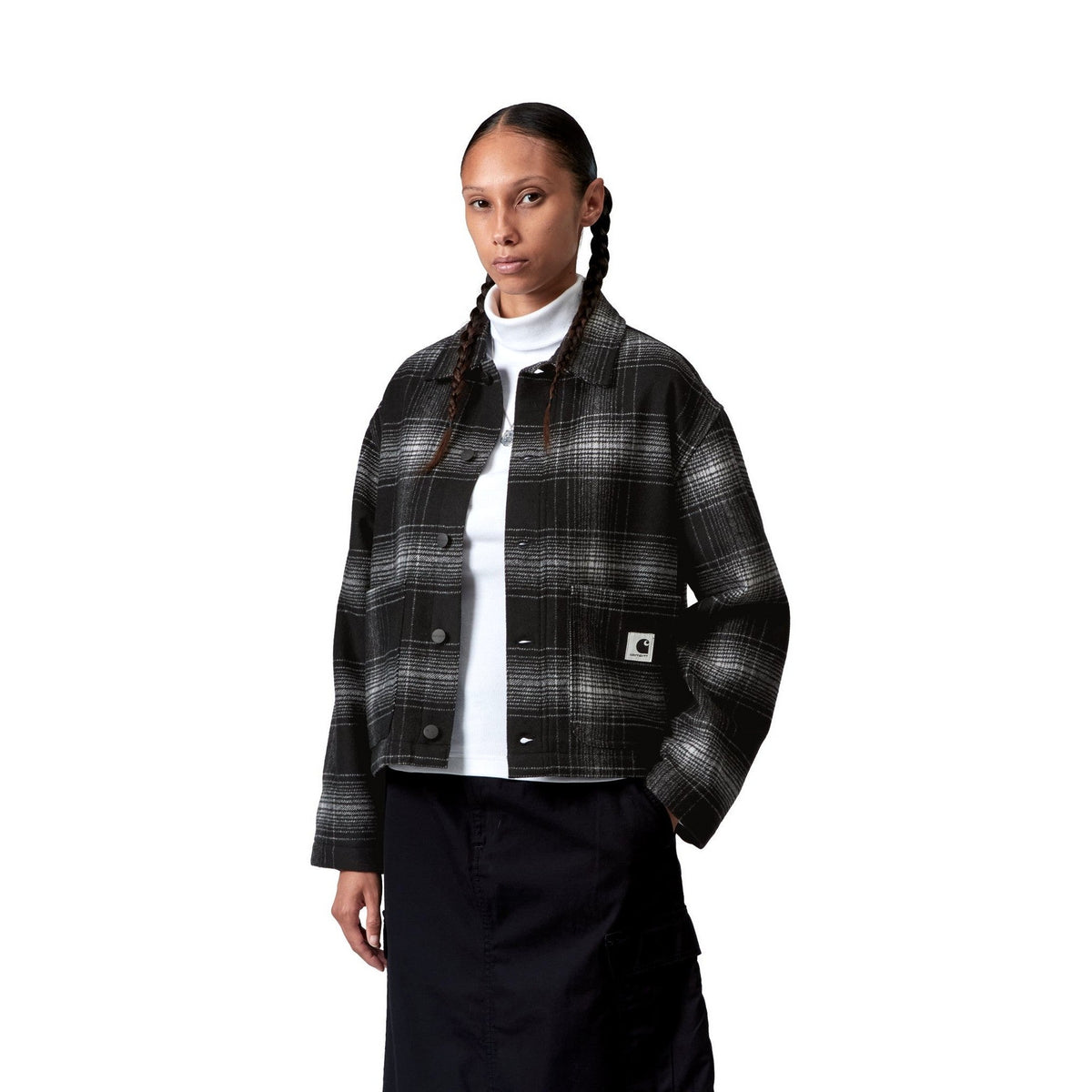 Carhartt WIP Women's Brennan Shirt Jac Brennan Check, Black / Wax