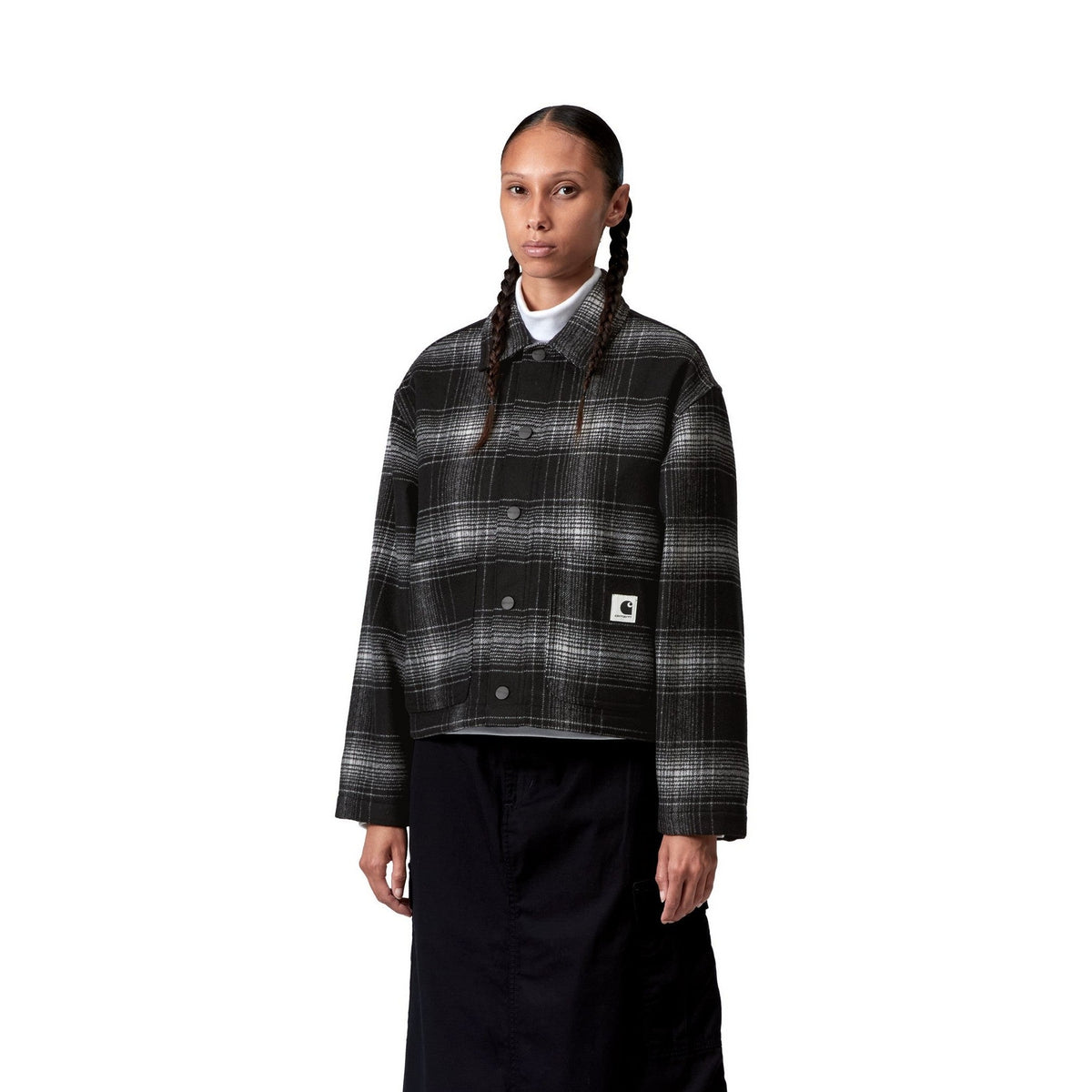 Carhartt WIP Women's Brennan Shirt Jac Brennan Check, Black / Wax