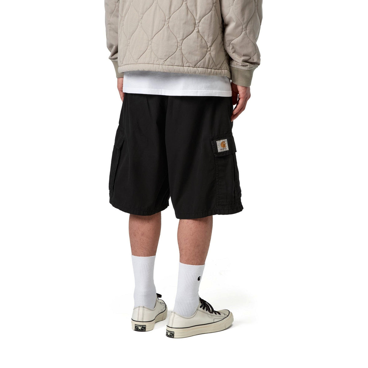 Carhartt WIP Cole Cargo Short Black, Garment dyed