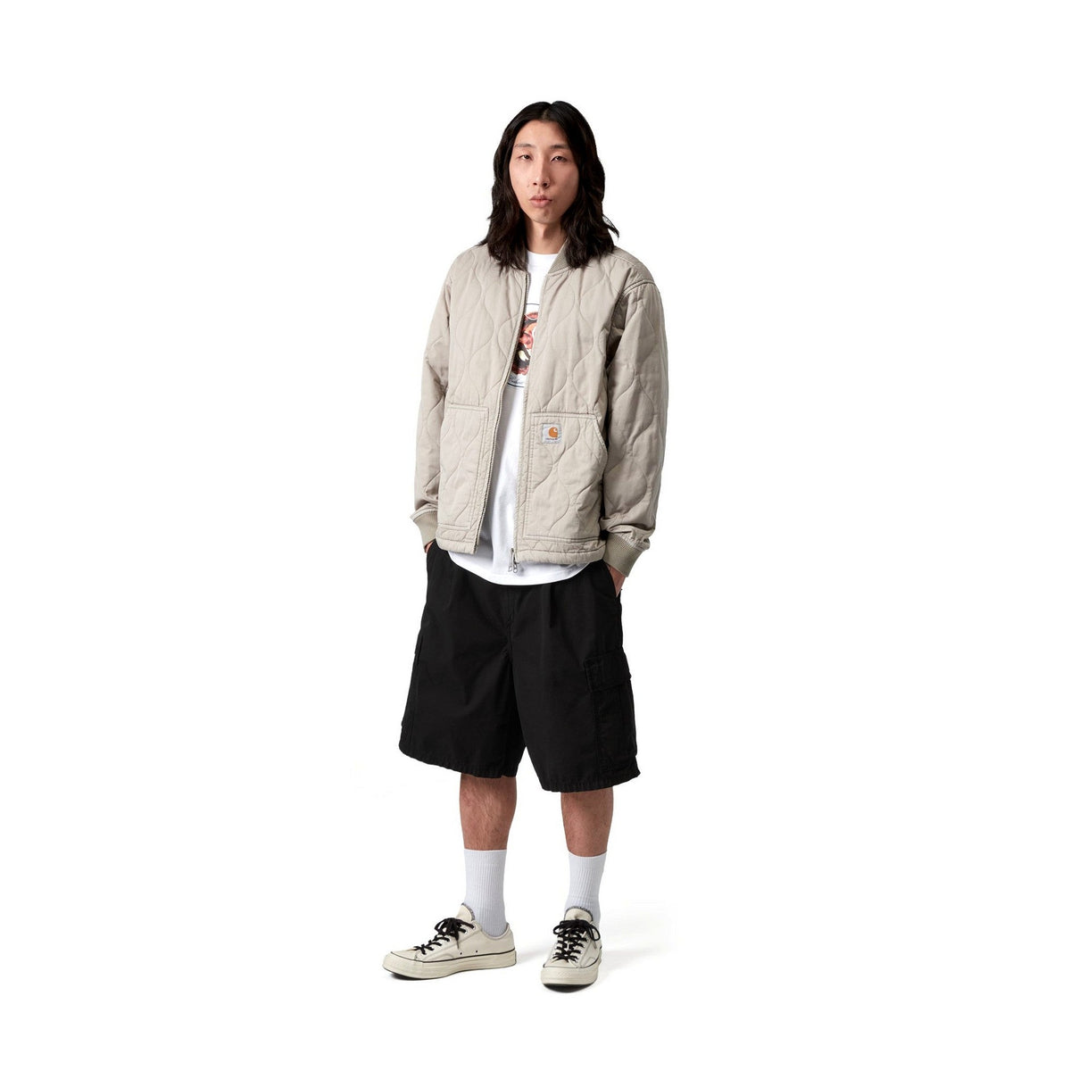 Carhartt WIP Cole Cargo Short Black, Garment dyed
