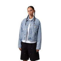 Carhartt WIP Women's Rylan Jacket Rylan Stripe, Blue, Stone bleached