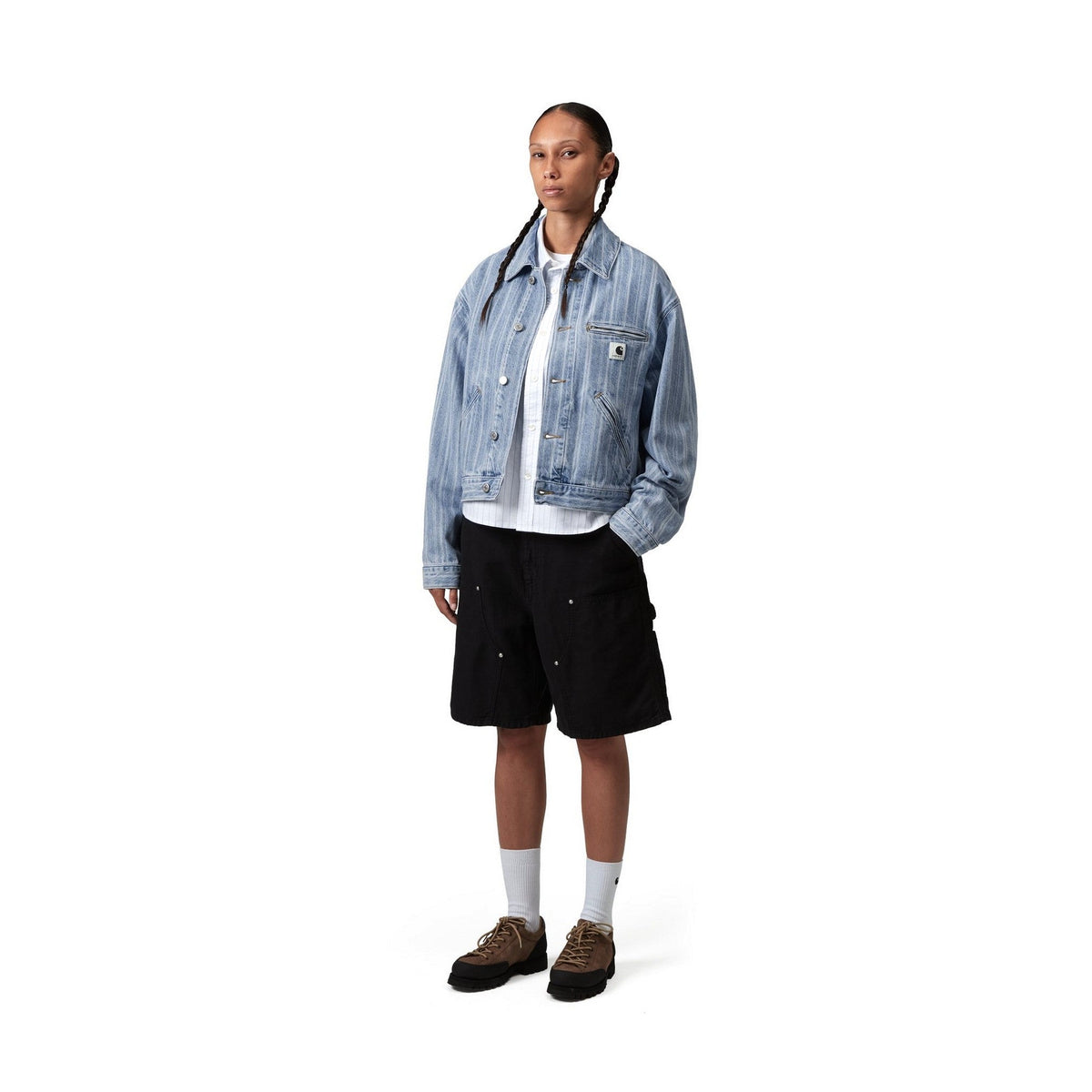 Carhartt WIP Women's Rylan Jacket Rylan Stripe, Blue, Stone bleached