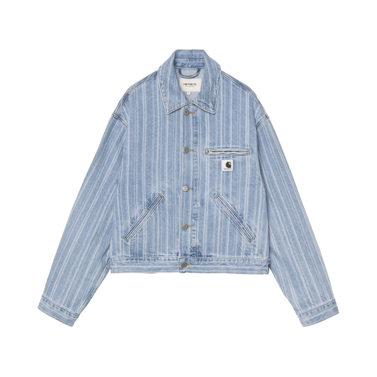 Carhartt WIP Women's Rylan Jacket Rylan Stripe, Blue, Stone bleached
