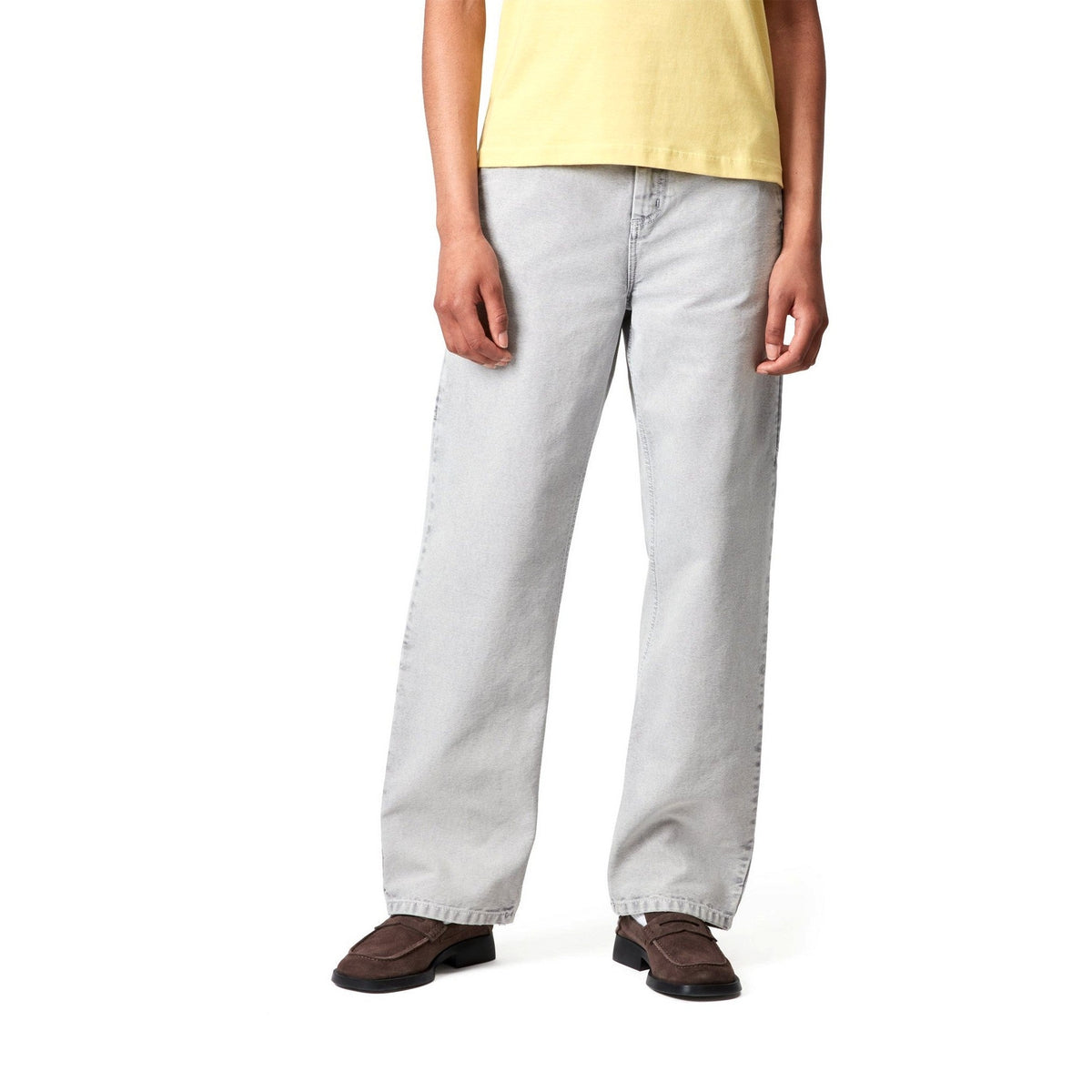 Carhartt WIP Women's Pierce Pant Straight 'Dearborn' Canvas Black, Chalk wash