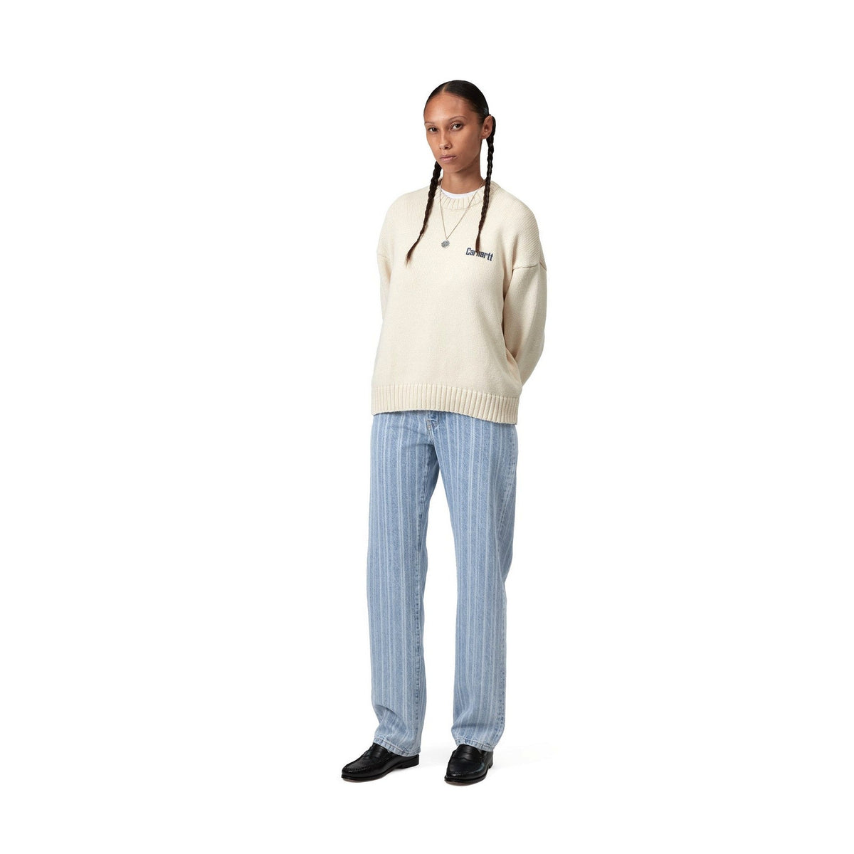 Carhartt WIP Women's Rylan Pant Rylan Stripe, Blue, Stone bleached