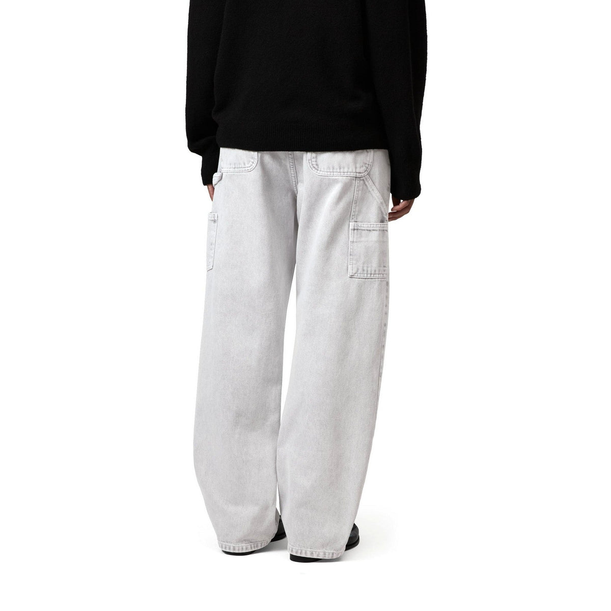 Carhartt WIP Women's Pierce Pant Straight 'Smithfield' Color Black, Chalk wash
