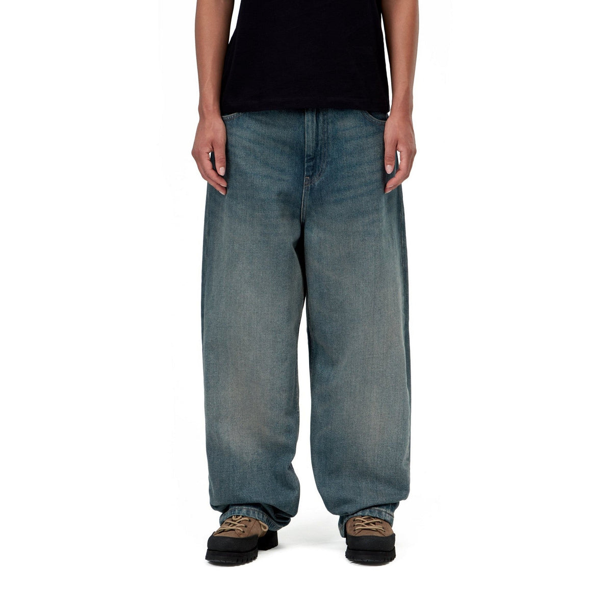 Carhartt WIP Women's Brandon Pant Blue, Worn used wash