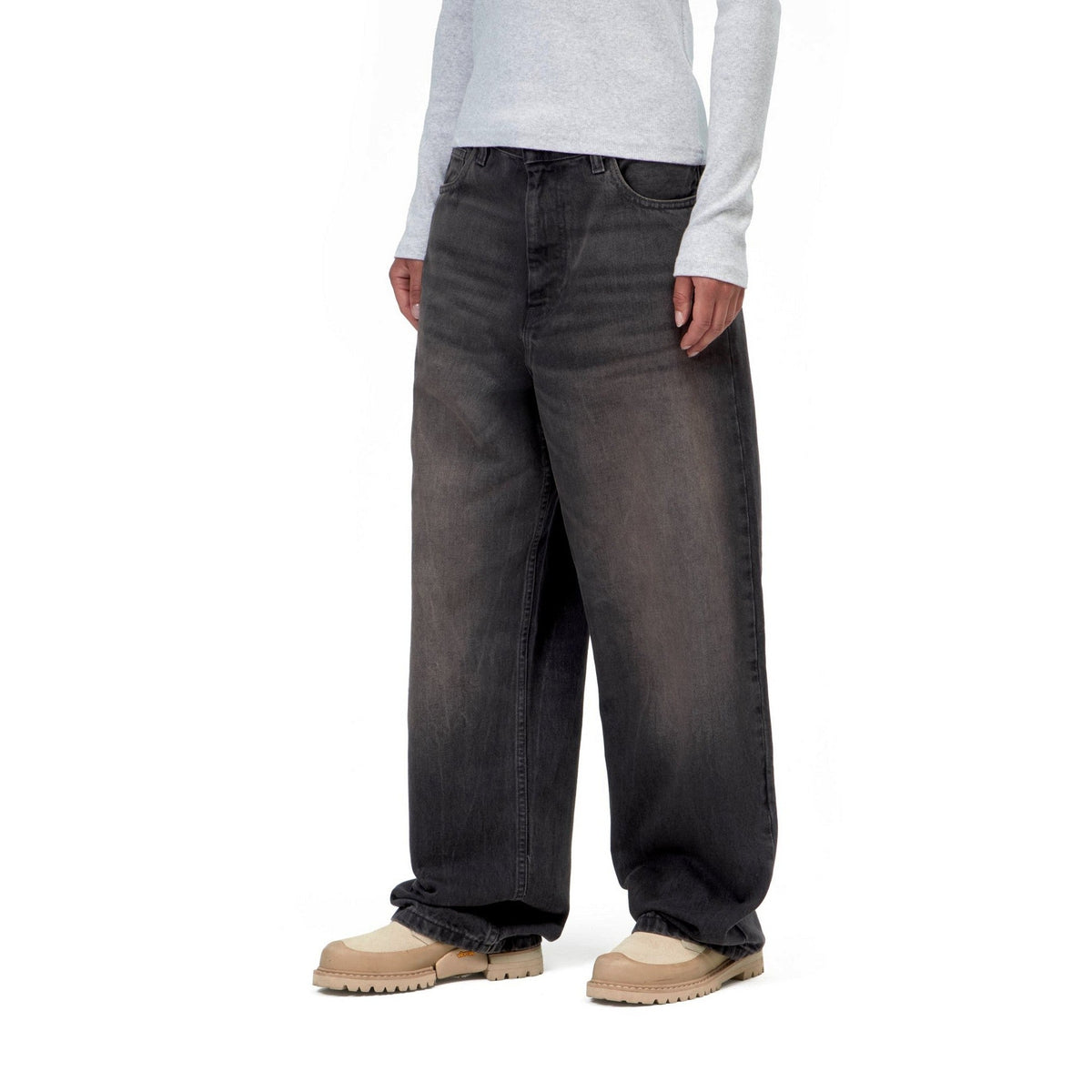 Carhartt WIP Women's Brandon Pant Black, Tobacco used wash