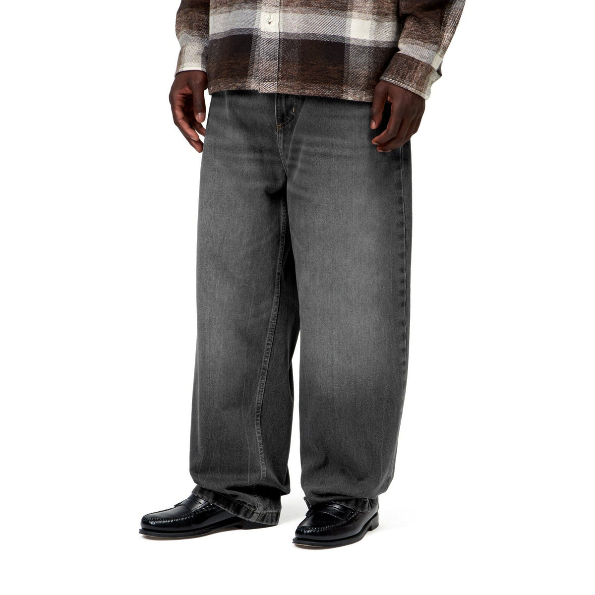 Carhartt WIP Brandon Pant Black, Marble used wash