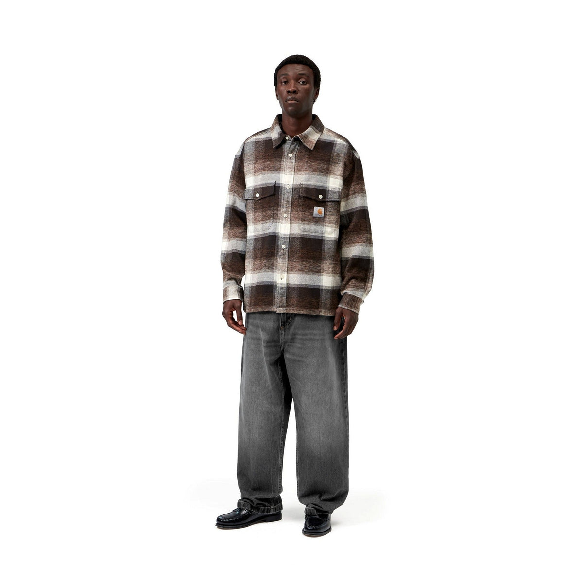 Carhartt WIP Brandon Pant Black, Marble used wash