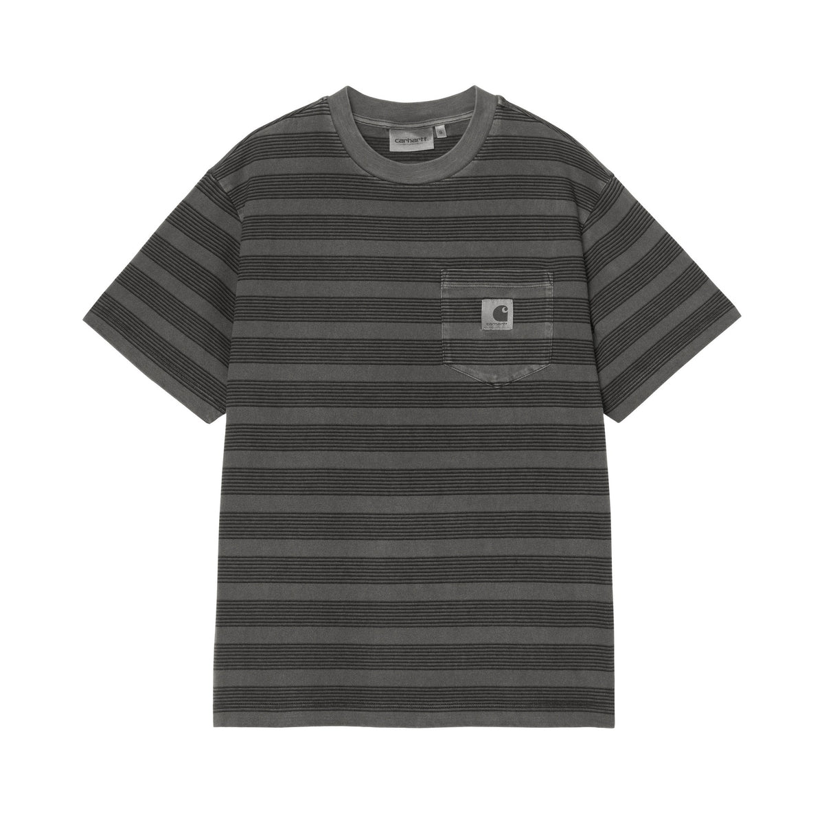 Carhartt WIP Women's S/S Hanson Pocket T-Shirt Hanson W Stripe, Black, Garment dyed