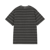 Carhartt WIP Women's S/S Hanson Pocket T-Shirt Hanson W Stripe, Black, Garment dyed
