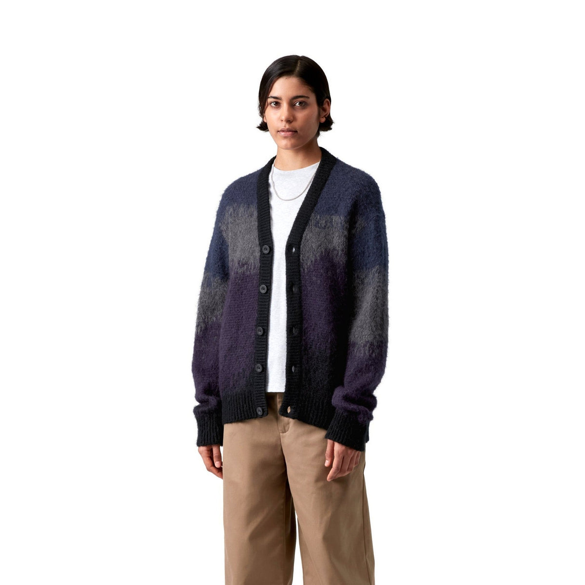 Carhartt WIP Women's Tinley Cardigan Tinley Stripe, Black