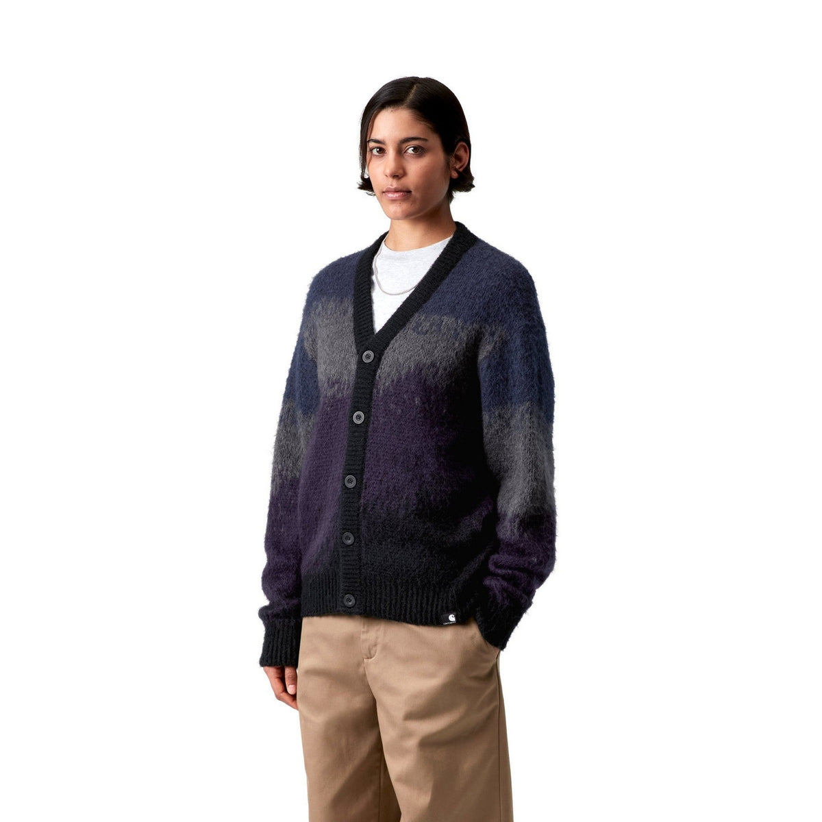 Carhartt WIP Women's Tinley Cardigan Tinley Stripe, Black