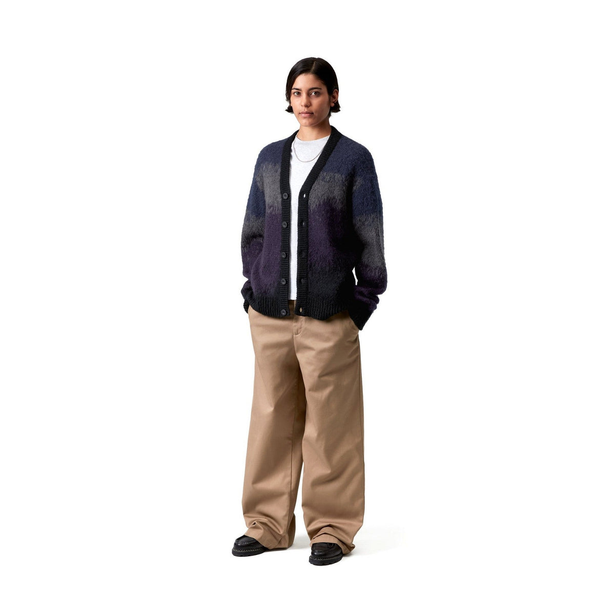 Carhartt WIP Women's Tinley Cardigan Tinley Stripe, Black
