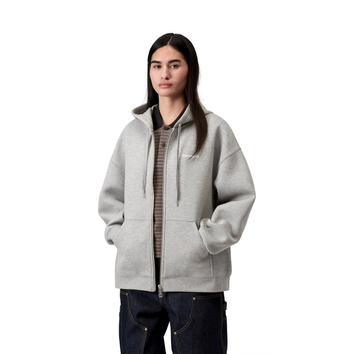 Carhartt WIP Women's Hooded Alda Jacket Grey Heather / White