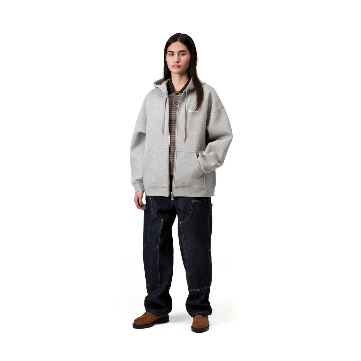 Carhartt WIP Women's Hooded Alda Jacket Grey Heather / White