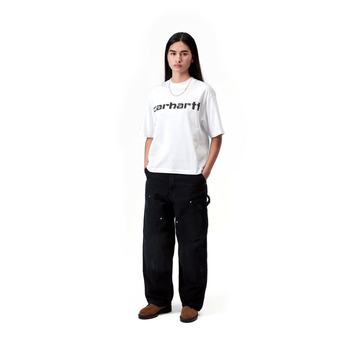 Carhartt WIP Women's S/S Archive Script T-Shirt White