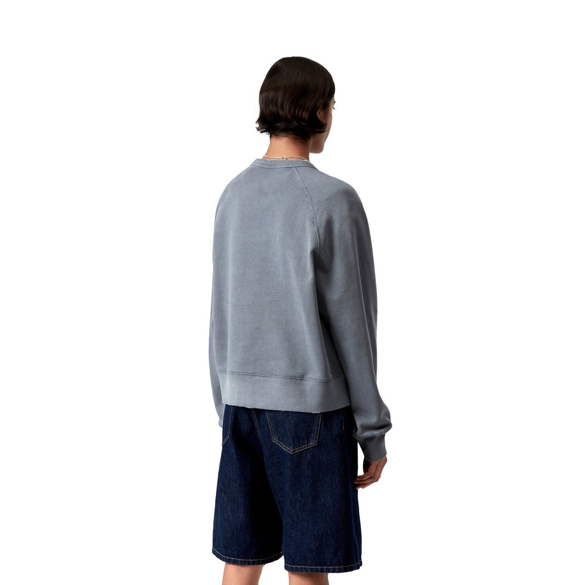 Carhartt WIP Women's Torion Sweatshirt Office Blue, Grind wash