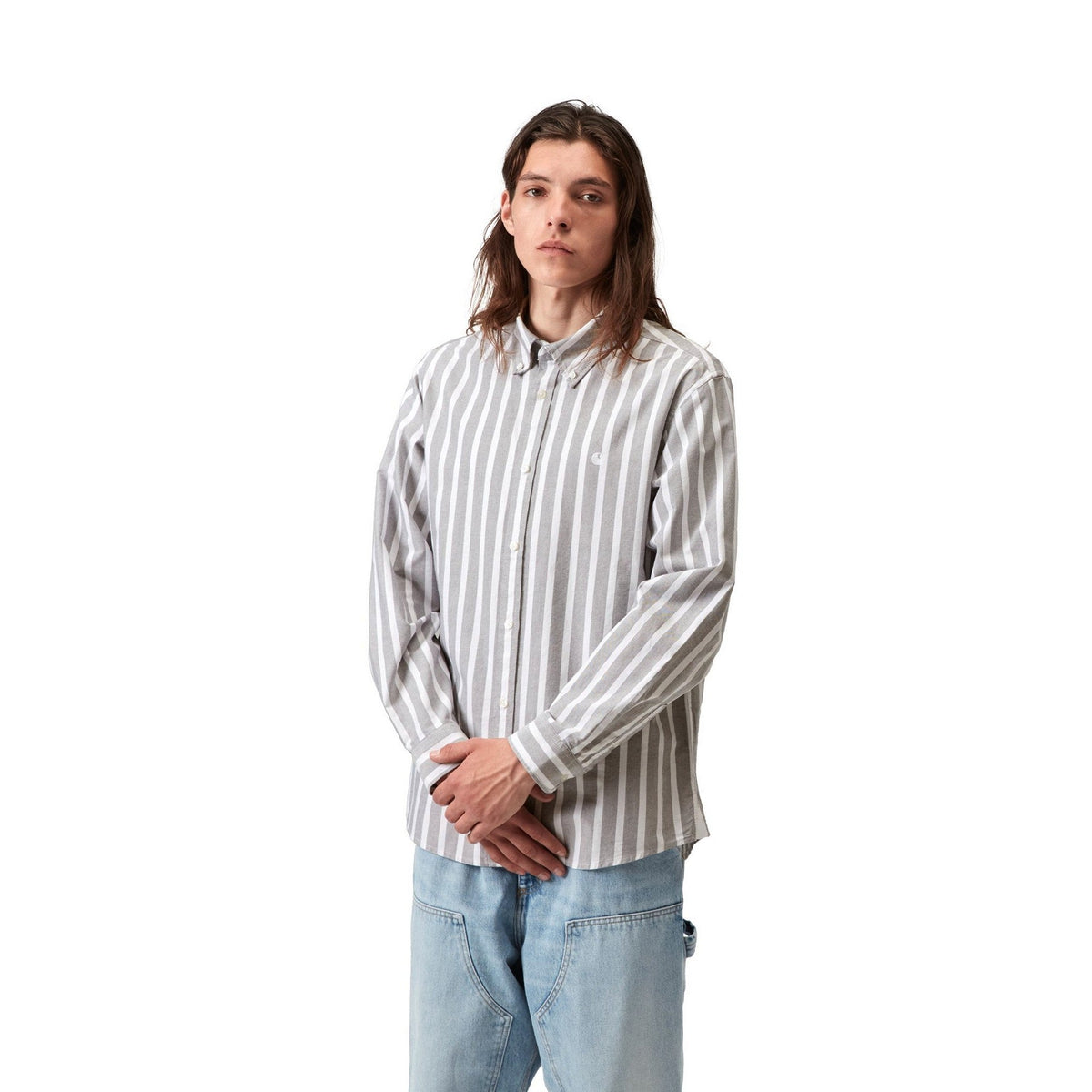 Carhartt WIP L/S Deven Shirt Deven Stripe, Black / White