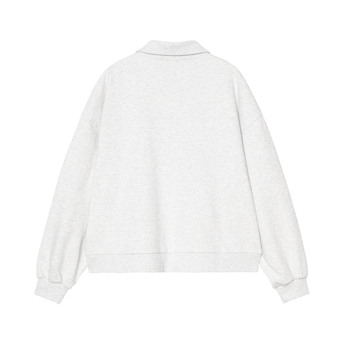 Carhartt WIP Women's Brenta Polo Sweatshirt Ash Heather / White, Heavy stone wash