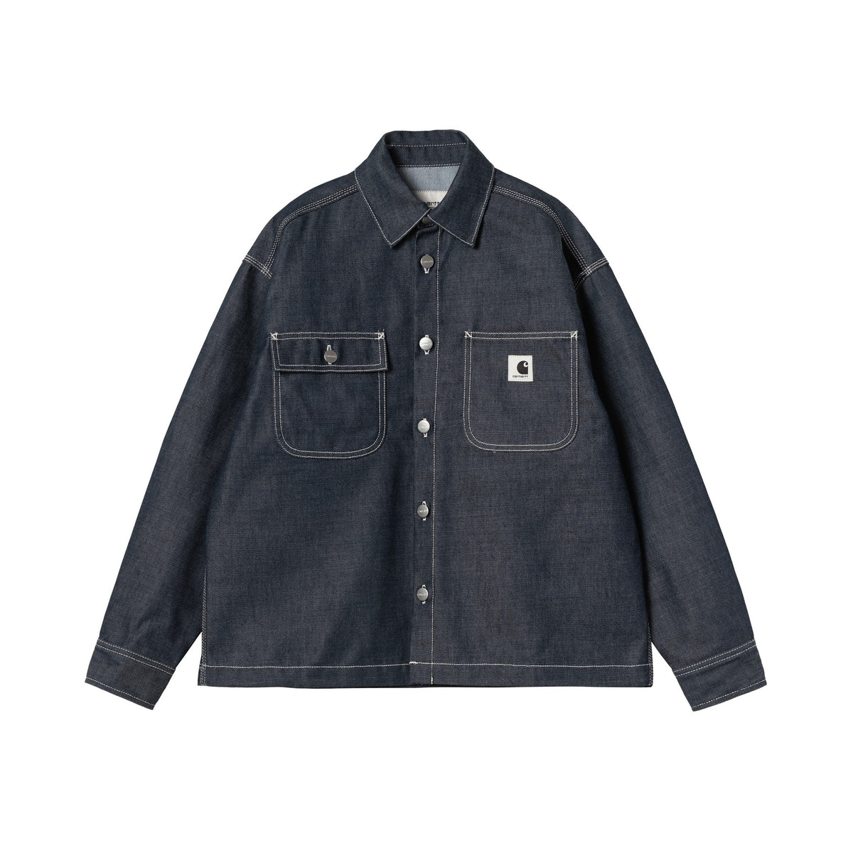 Carhartt WIP Women's Louis Shirt Jac Blue, Rigid