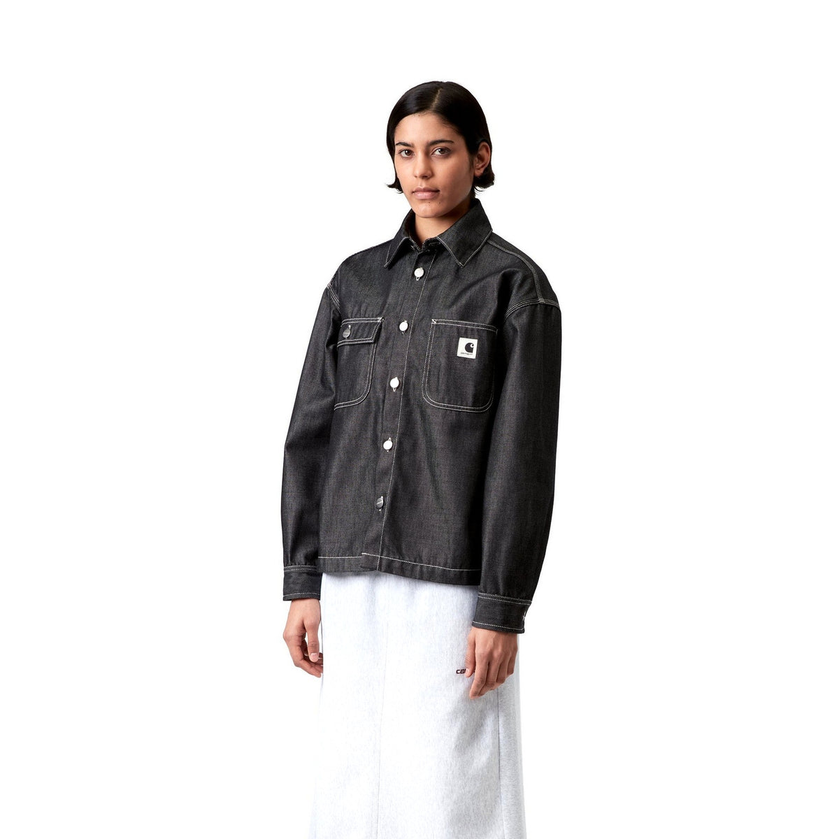 Carhartt WIP Women's Louis Shirt Jac Black, Rigid