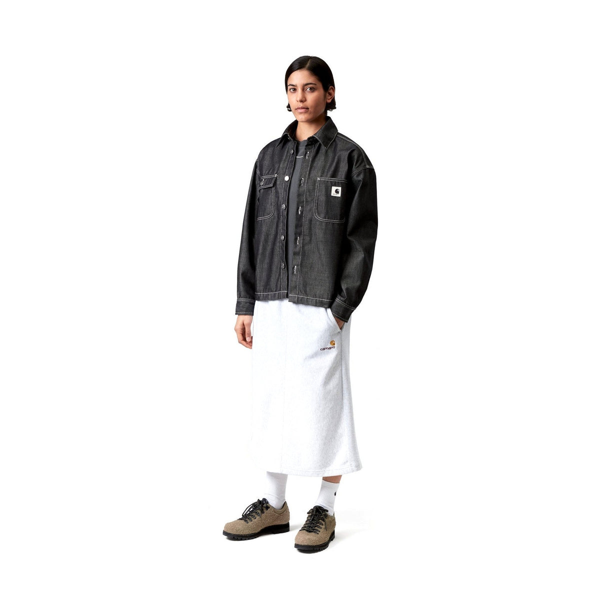Carhartt WIP Women's Louis Shirt Jac Black, Rigid