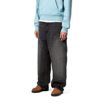 Carhartt WIP Women's Brandon Double Knee Pant 'Smith' Denim Black, Grind wash