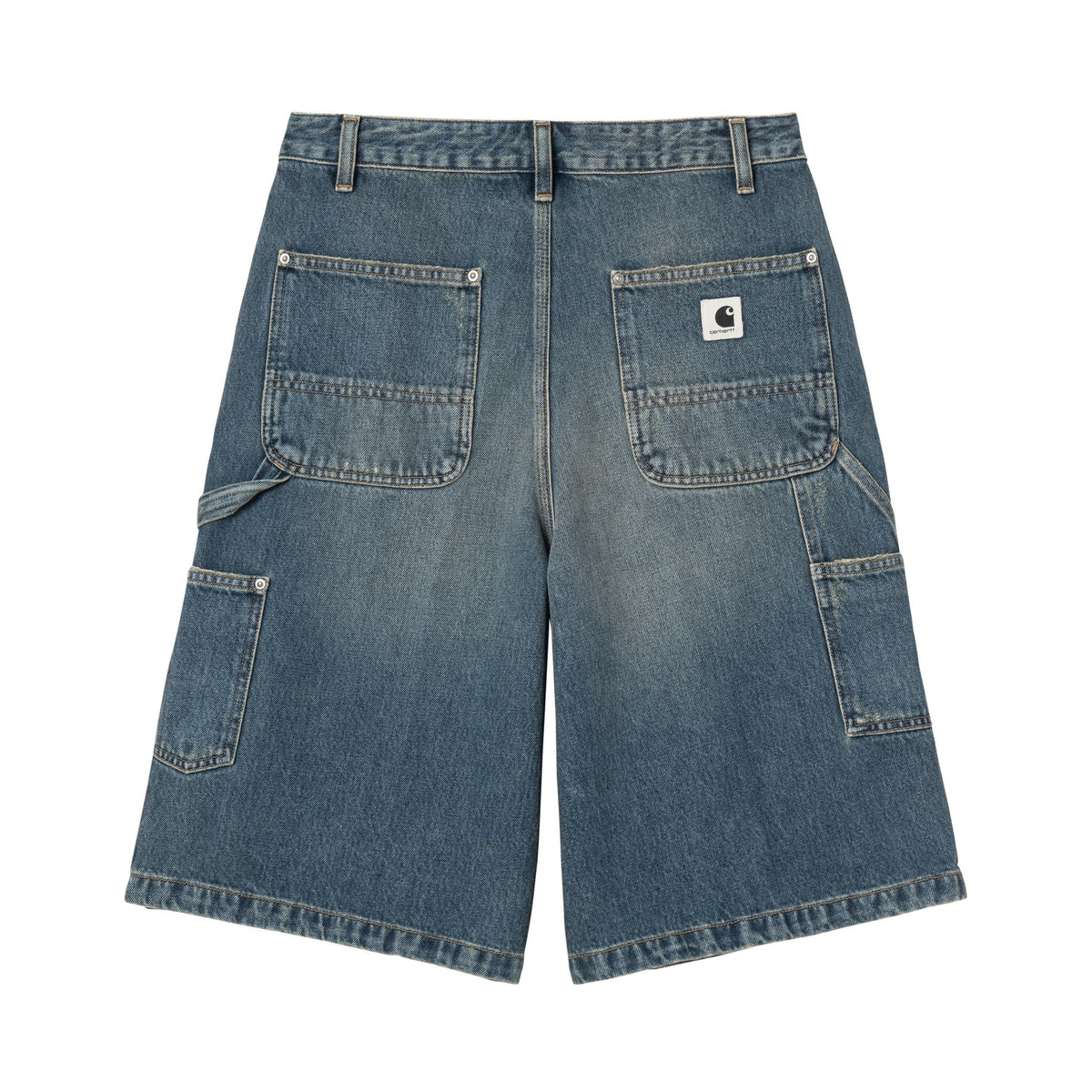 Carhartt WIP Women's Nixon Double Knee Short Blue, Grind wash