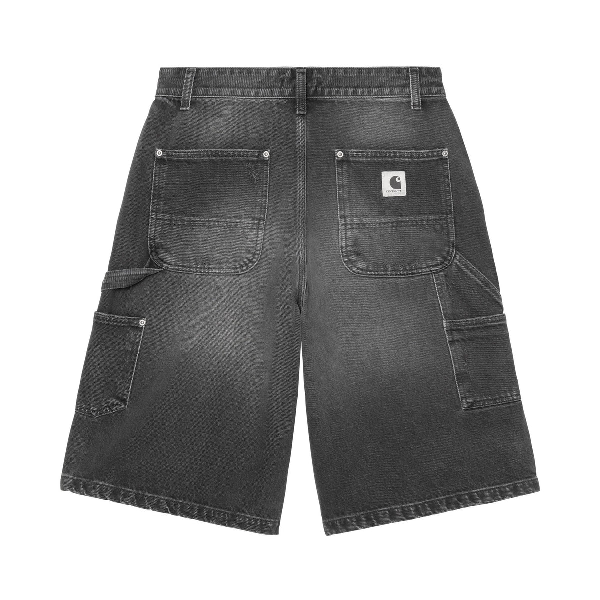 Carhartt WIP Women's Nixon Double Knee Short 'Smith' Denim Black, Grind wash