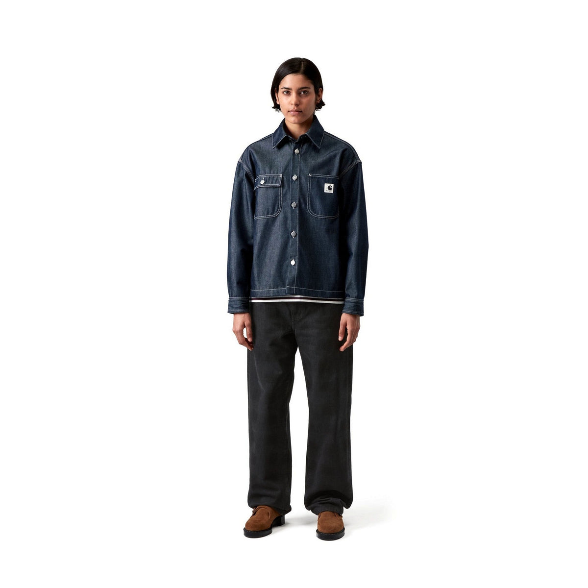 Carhartt WIP Women's Everson Pant Everson Print, Black, Stone washed