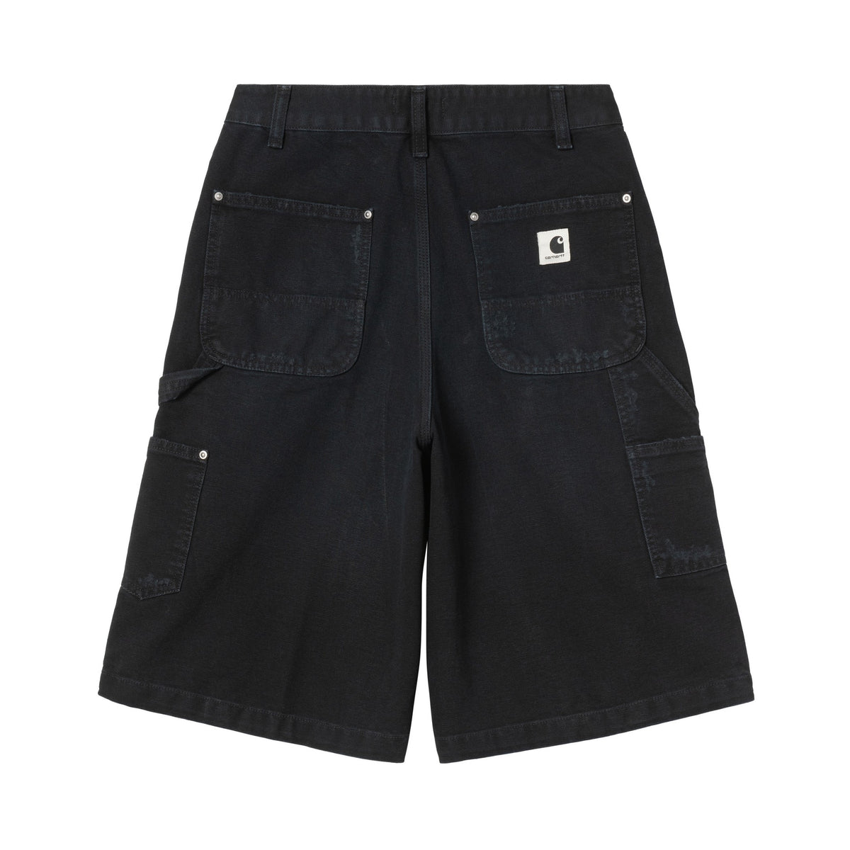 Carhartt WIP Women's Nixon Double Knee Short 'Dearborn' Canvas Black, Grind wash
