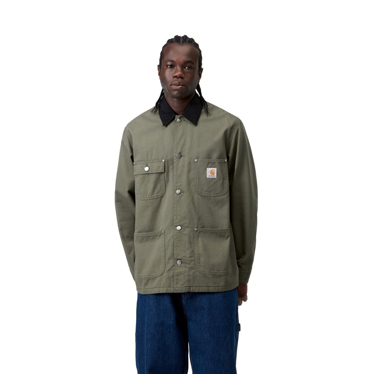 Carhartt WIP OG Chore Coat Leaf / Black, Rinsed