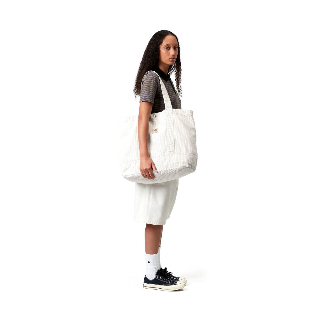 Carhartt WIP Mercer Tote Bag Mercer Stripe, Graphite / Wax, Bleached