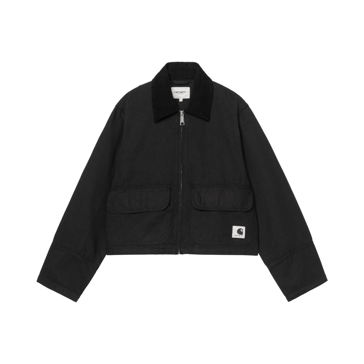 Carhartt WIP Women's Prescott Jacket Black / Black, Garment dyed