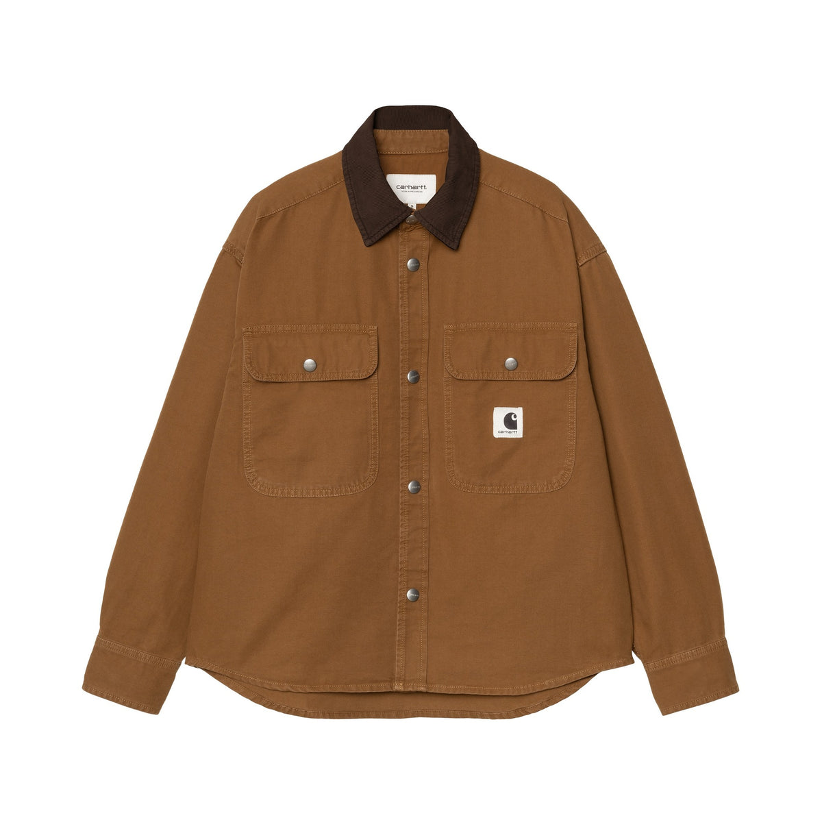 Carhartt WIP Women's Prescott Shirt Jac Hamilton Brown / Tobacco, Garment dyed