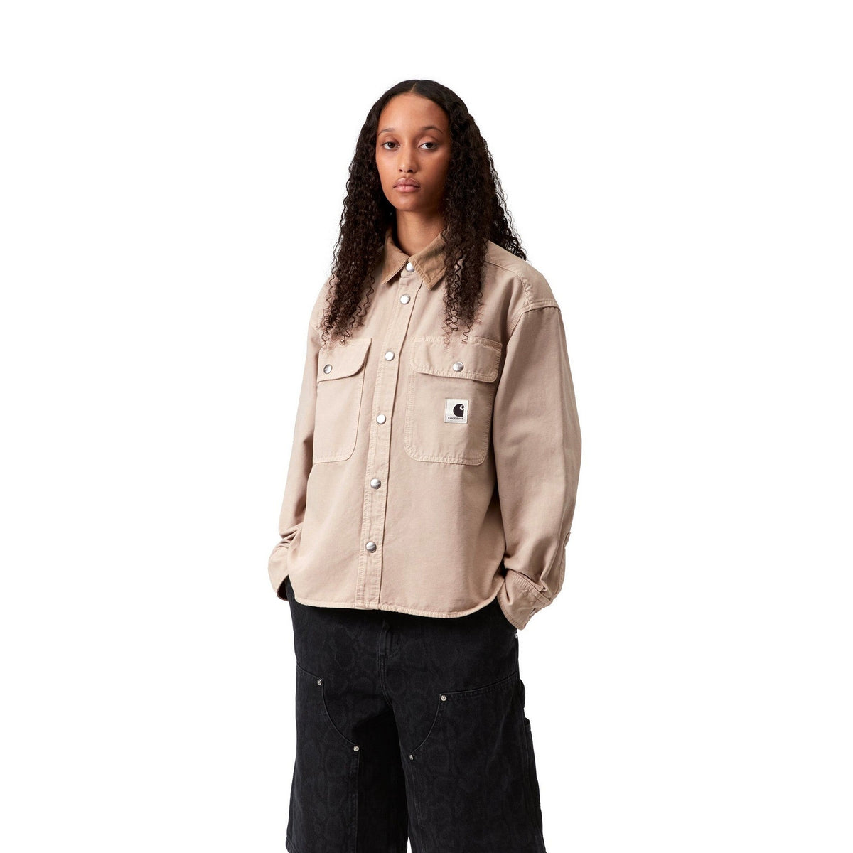 Carhartt WIP Women's Prescott Shirt Jac String / Leather, Garment dyed