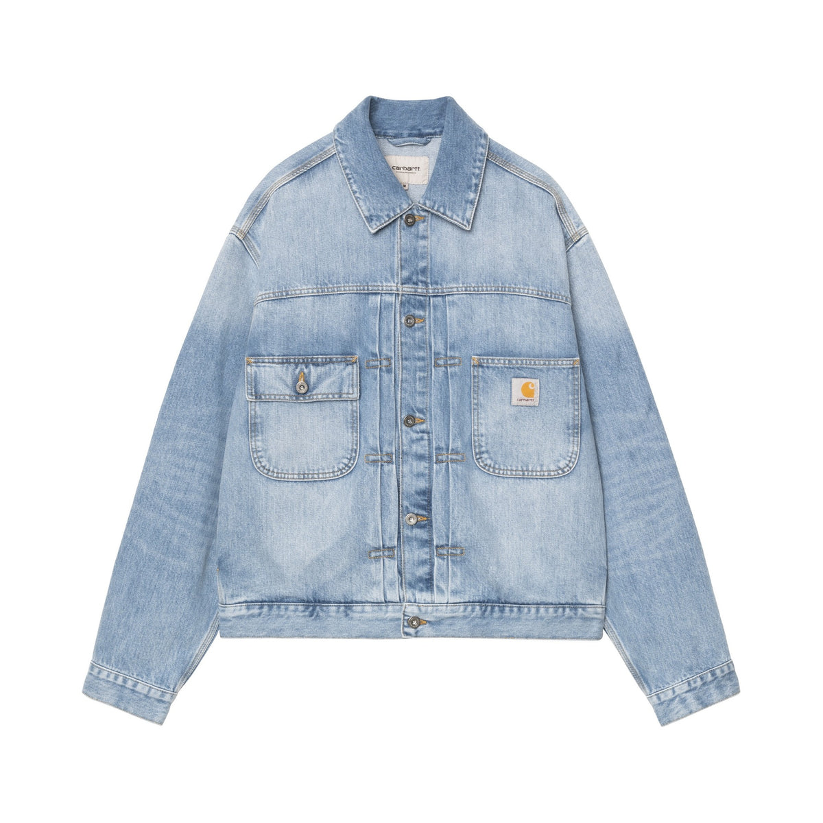 Carhartt WIP Belmar Jacket Blue, Heavy worn bleached