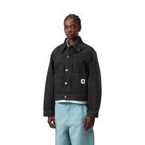 Carhartt WIP Women's Belmar Jacket Snake Camo, Black, Heavy stone wash