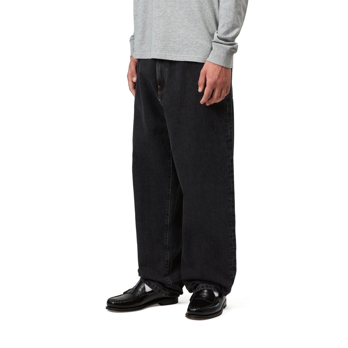Carhartt WIP Aaron Pant Black, Stone washed