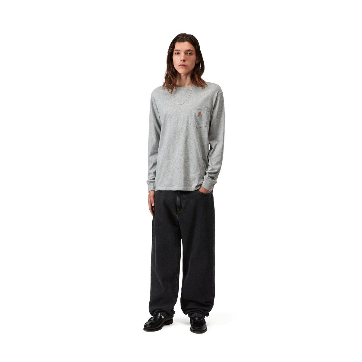 Carhartt WIP Aaron Pant Black, Stone washed