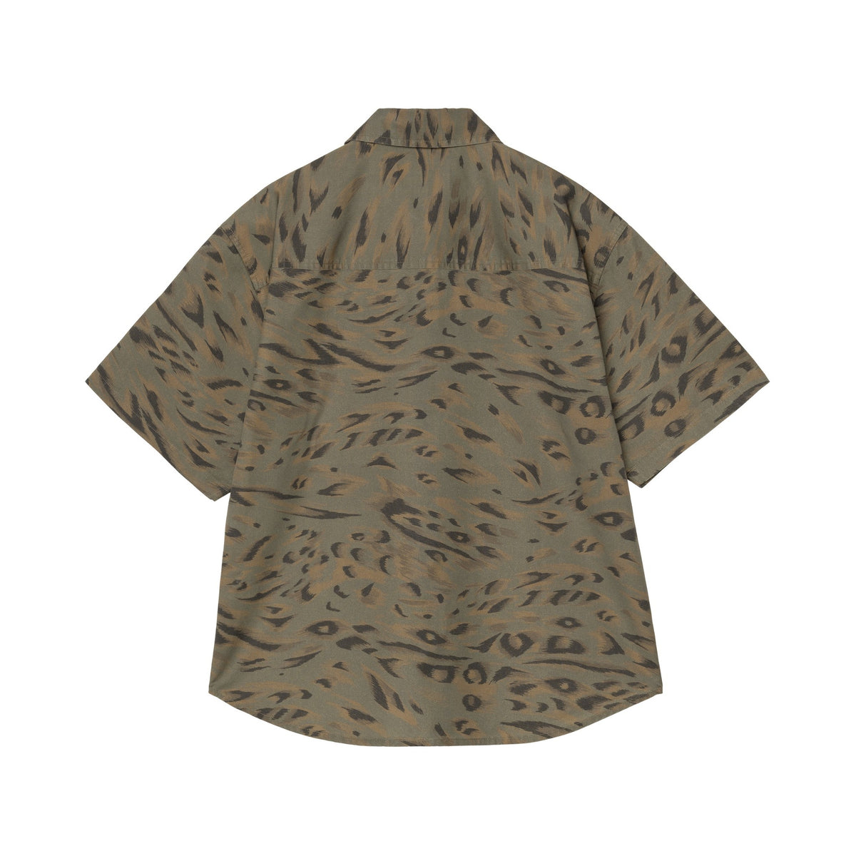 Carhartt WIP Women's S/S Travon Shirt Duck Feather Print, Cypress / Black