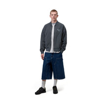 Carhartt WIP Longhand Bomber Carbon / White, Garment dyed