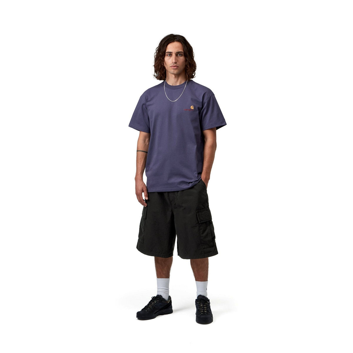 Carhartt WIP Mandler Cargo Short Black, Garment dyed