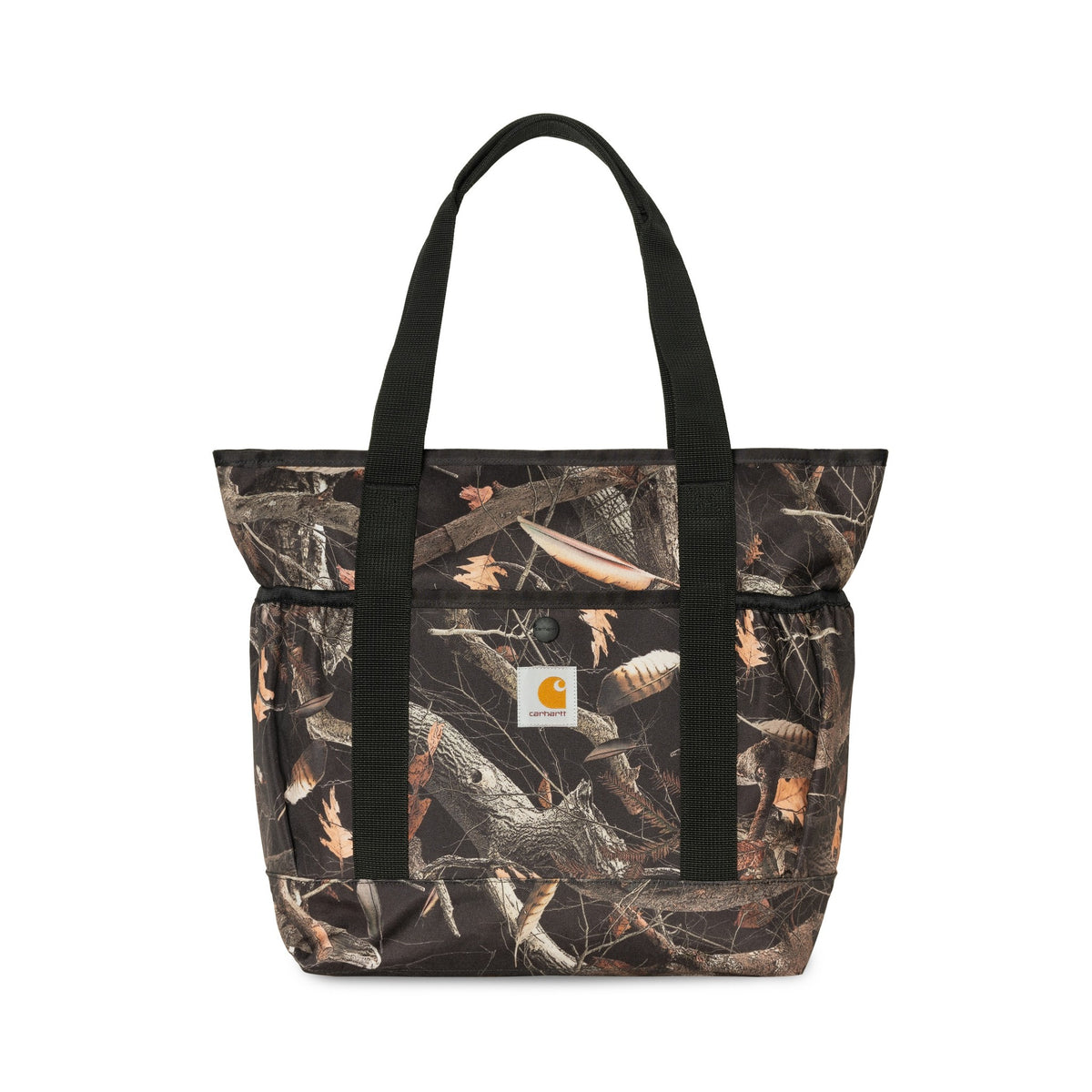 Carhartt WIP Clapton Tote Bag Camo Feather Tree, Black
