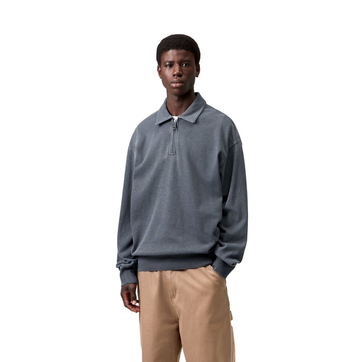 Carhartt WIP Harper Polo Carbon, Garment dyed