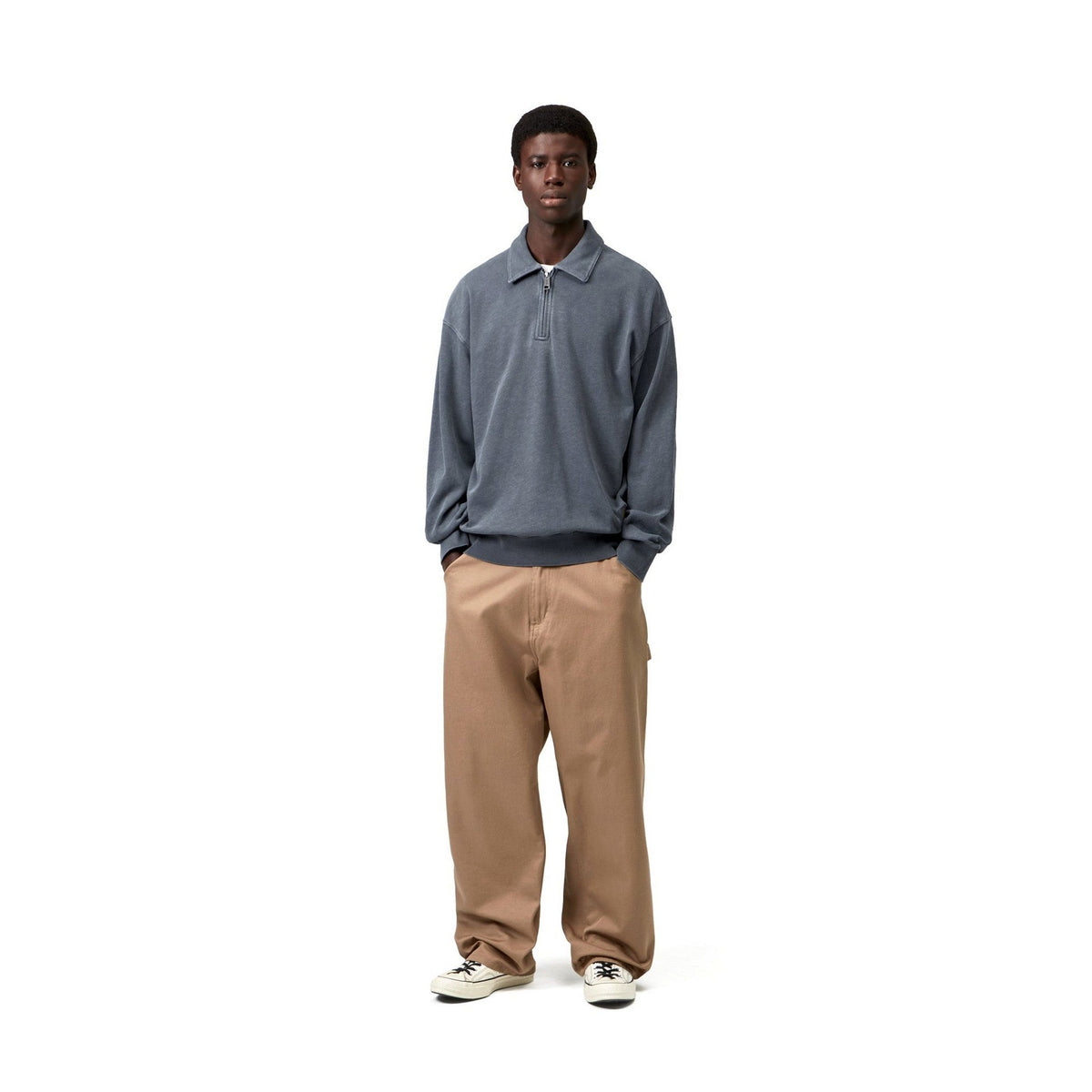 Carhartt WIP Harper Polo Carbon, Garment dyed