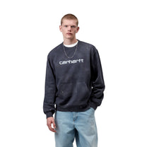 Carhartt WIP Painter Sweatshirt Dark Navy, Destroy wash, splatter