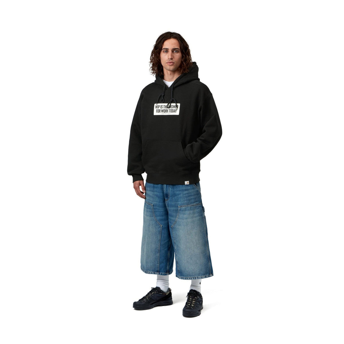 Carhartt WIP Hooded Bumper Sticker Sweatshirt Black